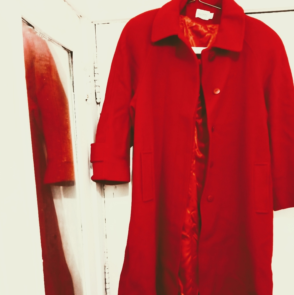 Size 12 Woman's Red Long Pea Coat